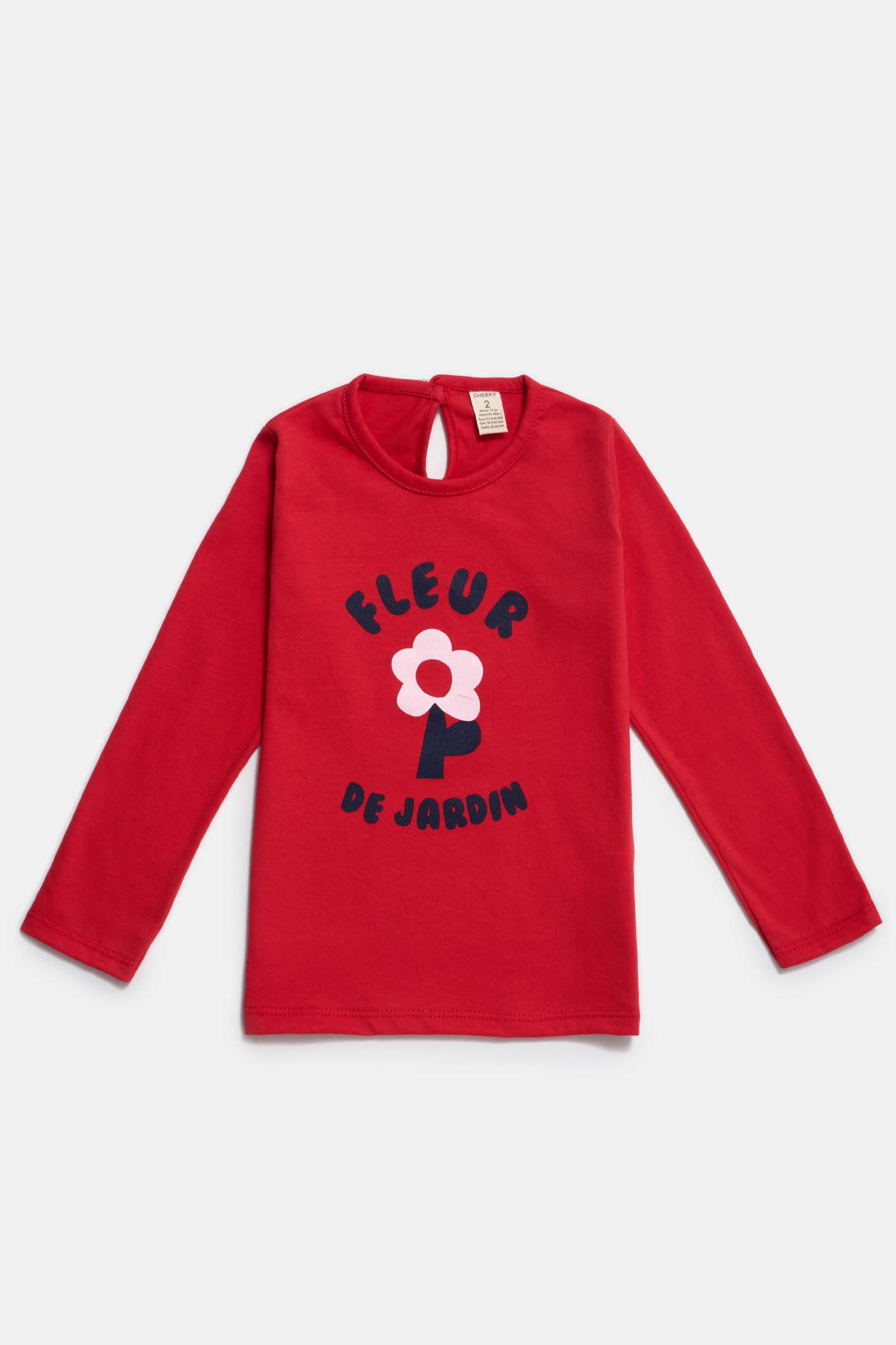 Remera roja manga larga para niñas