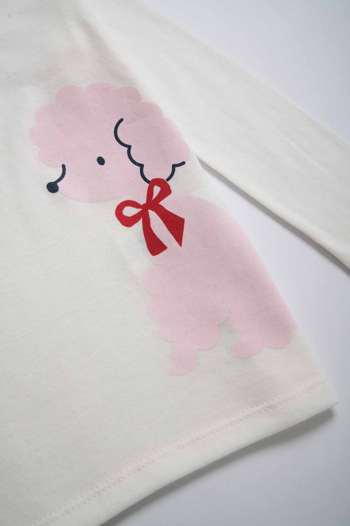 Remera blanca manga larga para niñas