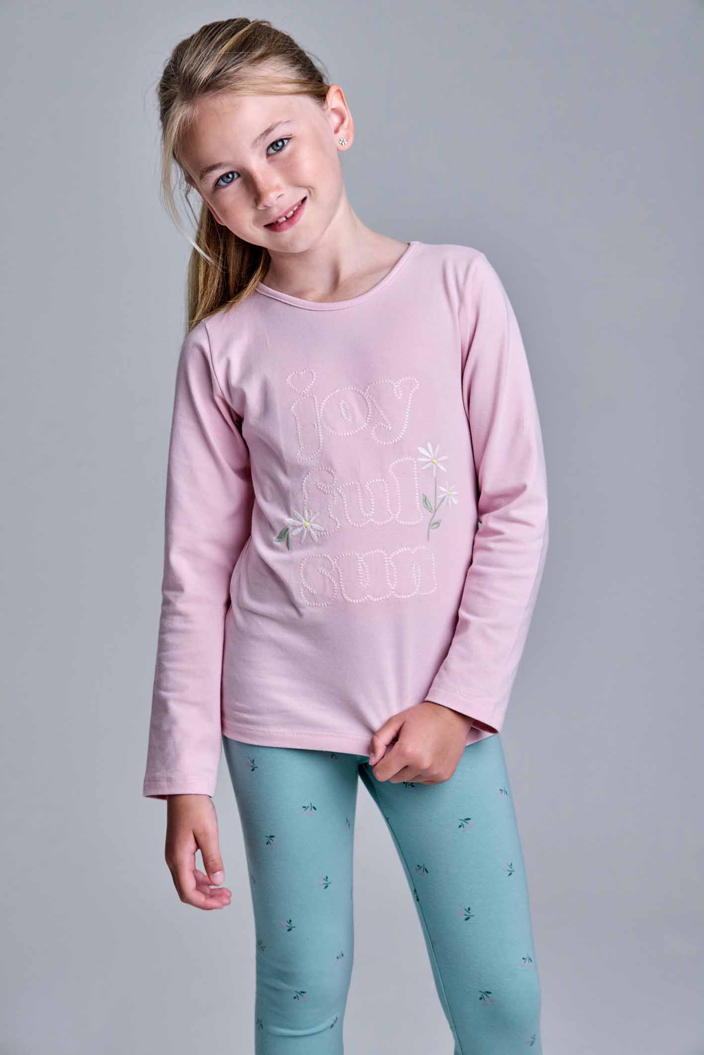 Remera manga larga rosa para niñas